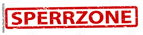 German Rubber Stamp Seal Exclusion Zone - Red Vector Illustration - Isolated On White Background