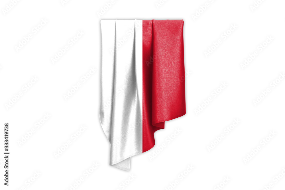 Indonesia Flag with a beautiful glossy silk texture with selection path - 3D Illustration