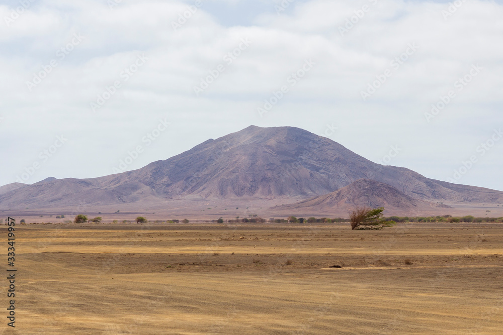 Mountains in the desert on the island of Sal, Cape Verde