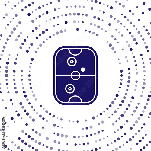 Blue Air hockey table icon isolated on white background. Abstract circle random dots. Vector Illustration