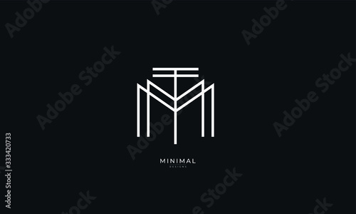 Alphabet letter icon logo MT or MT photo