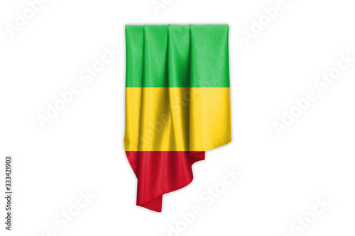 Mali Flag with a beautiful glossy silk texture with selection path - 3D Illustration