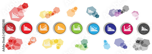 Moderne Business Börse Aktien Investment Button Icon Symbole Zeichen Regenbogen