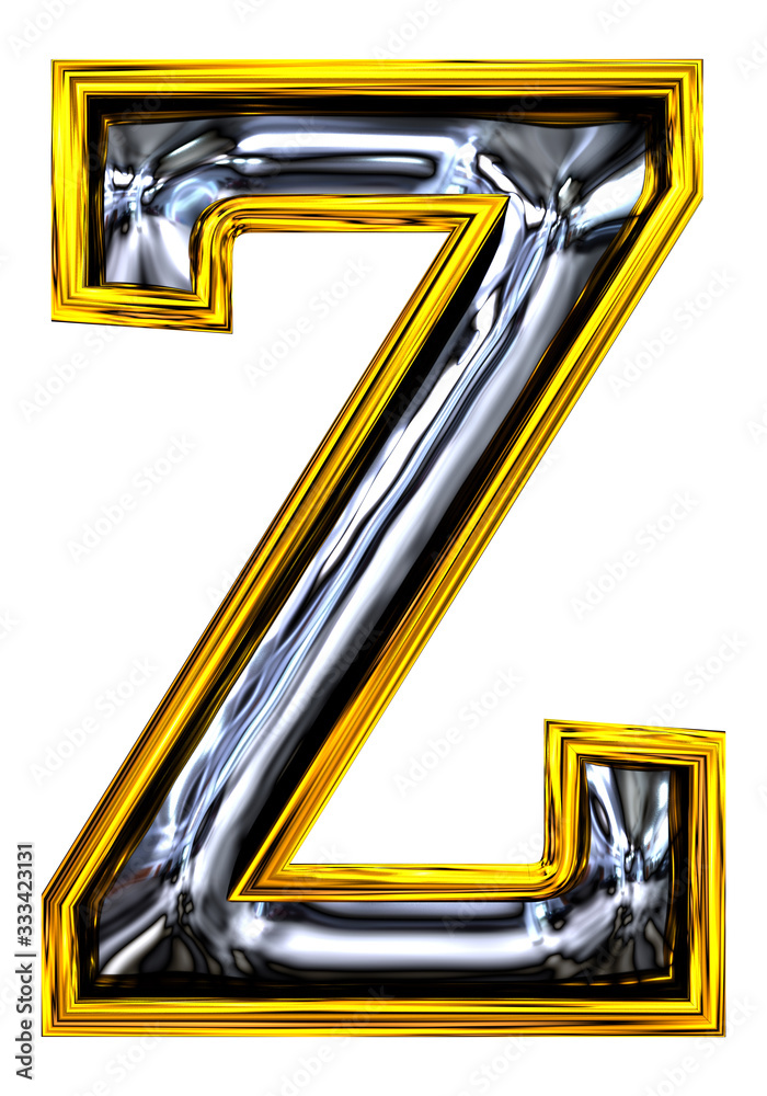 3D rendering. Uppercase Letter Z. 3D rendering. Uppercase Letter Z.