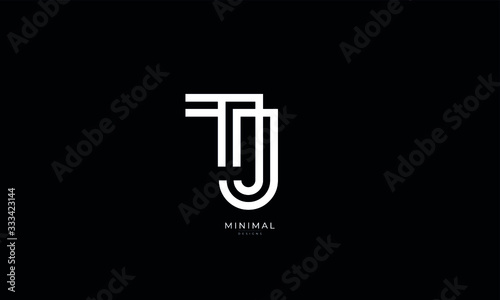 Alphabet letter icon logo TJ
