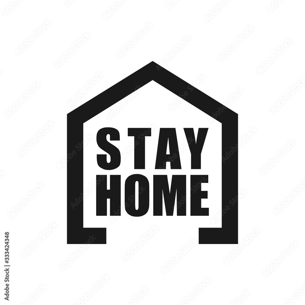 Stay at home icon design. Coronavirus outbreak Stop virus. Isolated vector icon of virus on white background for poster, banner, flyer. Stay at home icon design. Coronavirus outbreak Stop virus. Isolated vector icon of virus on white background for poster, banner, flyer.