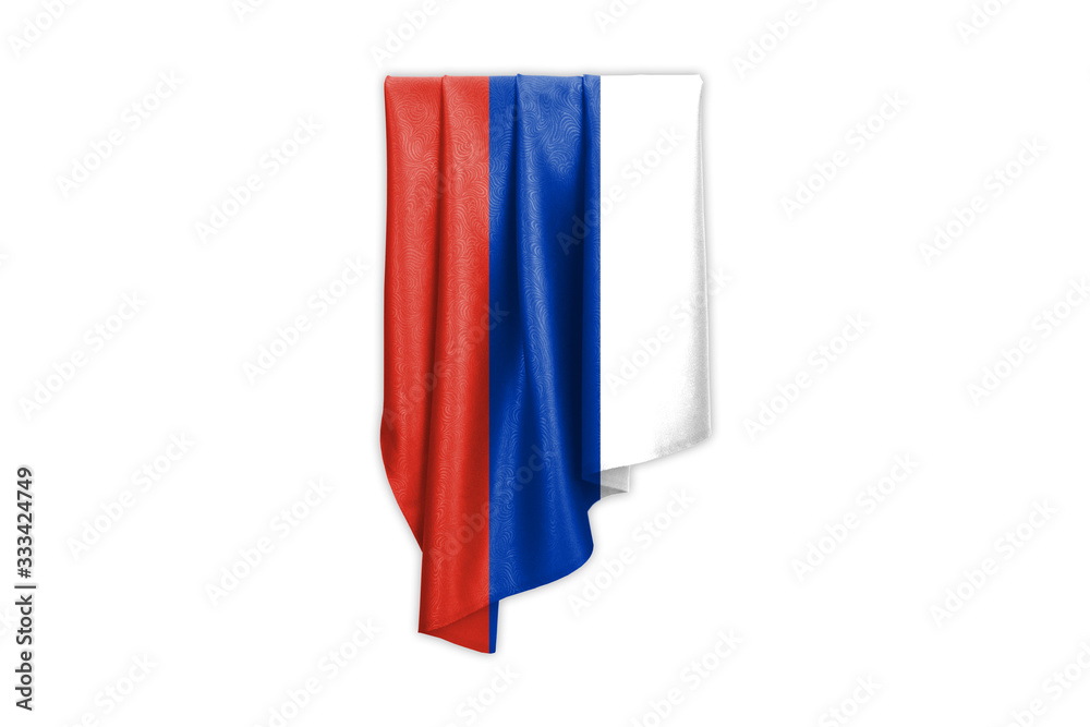 Russia Flag with a beautiful glossy silk texture with selection path - 3D Illustration