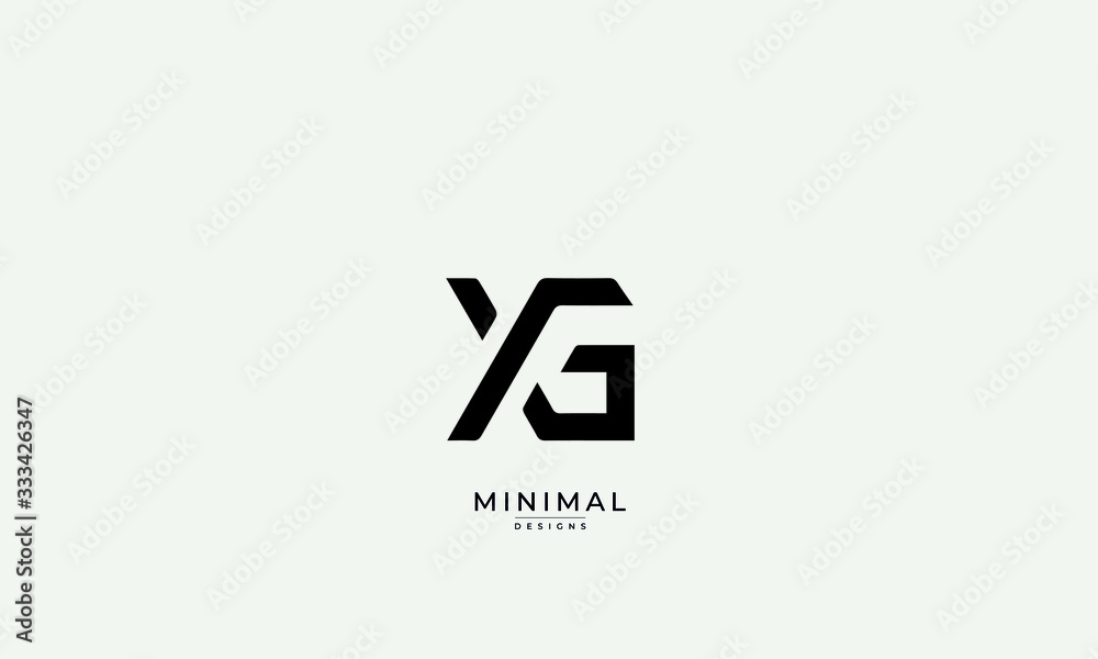 Fototapeta premium Alphabet letter icon logo YG