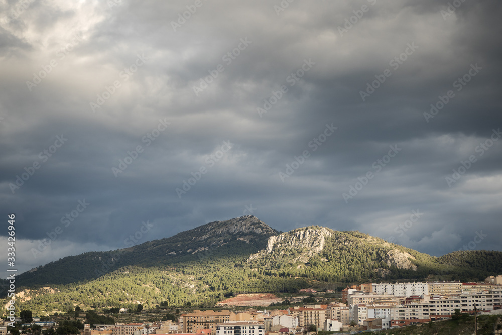 Fototapeta premium Mountains with sunbeam