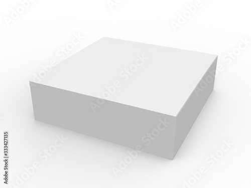White Blank Product Package Box. Realistic 3D Mock up design. Container, Packaging Template on white background.