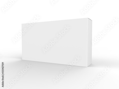 White Blank Product Package Box. Realistic 3D Mock up design. Container, Packaging Template on white background.