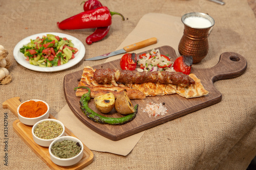 Adana kebab, barbecue, beef, kebab stock photo