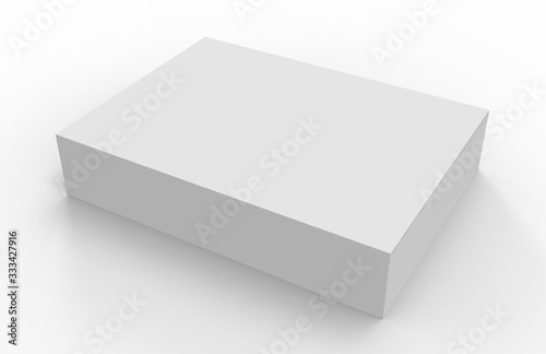 White Blank Product Package Box. Realistic 3D Mock up design. Container, Packaging Template on white background.