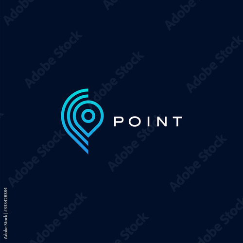 Point, location, gps logo design vector template	
