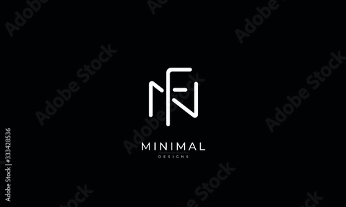 Alphabet letter icon logo FN or NF