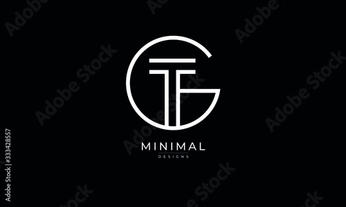Alphabet letter icon logo GT or TG