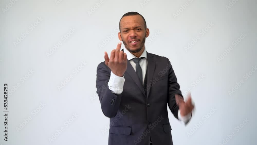 professional african-american business man - showing middle finger professional african-american business man - showing middle finger