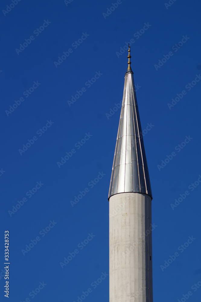 Minarett der Fatih-Moschee in Mülheim an der Ruhr