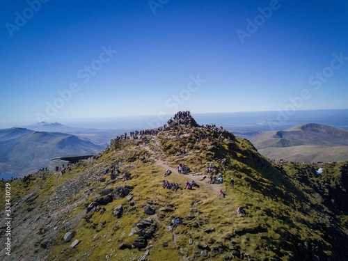 Snowdon Summit Crib Goch Y Lliwedd Snowdonia National Park Wales UK photo