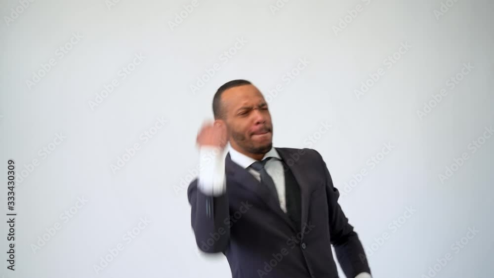 professional african-american business man - showing win yes gesture professional african-american business man - showing win yes gesture