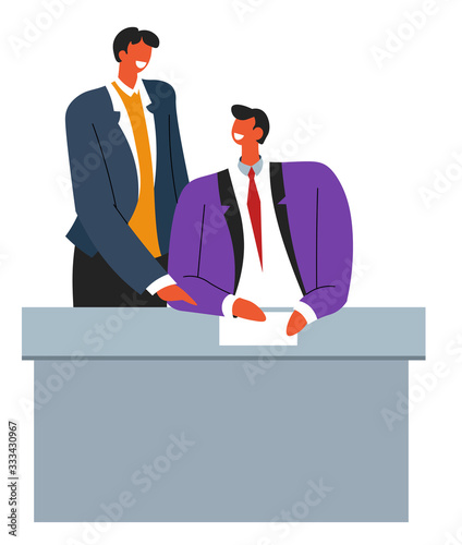 Business partners signing contract or agreement making deal