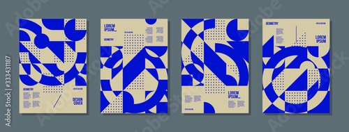 Minimal geometric posters set. Trendy design. Eps10 vector.