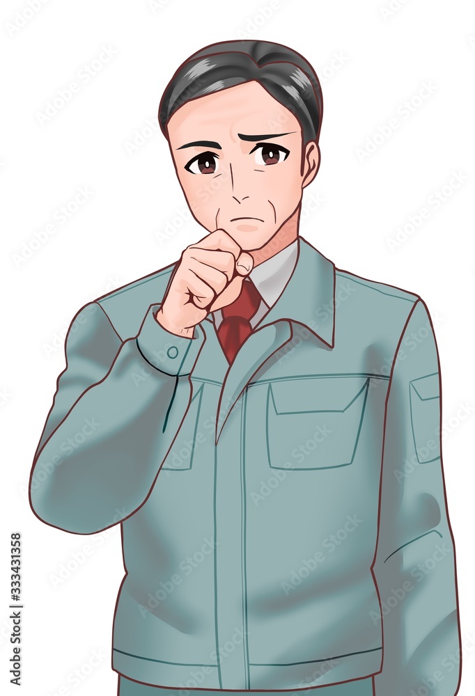 作業員　男性　考える