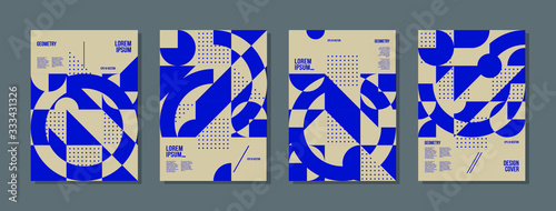 Minimal geometric posters set. Trendy design. Eps10 vector.