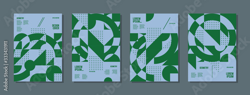 Minimal geometric posters set. Trendy design. Eps10 vector.