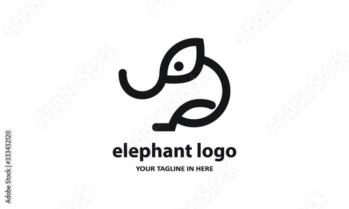 The concept of modern Simple elephant logo design is easy to remember 
