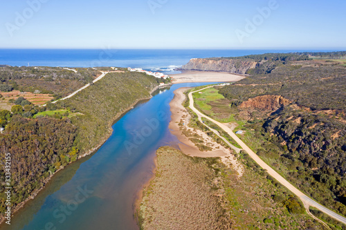 Aerial from Praia Odeceixe on the west coast in Portugal © Nataraj