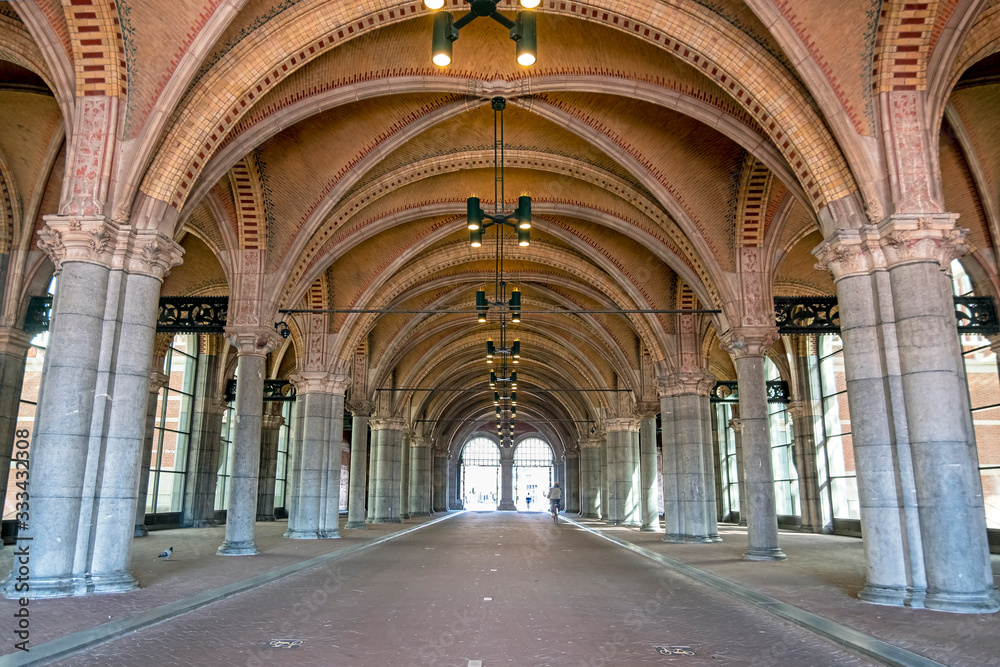 Walk through at the Rijksmuseum in Amsterdam the Netherlands