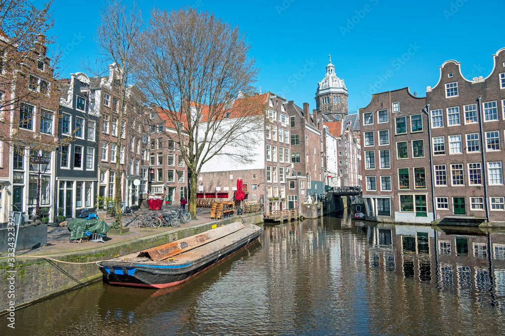 City scenic from Amsterdam with the in the Netherlands
