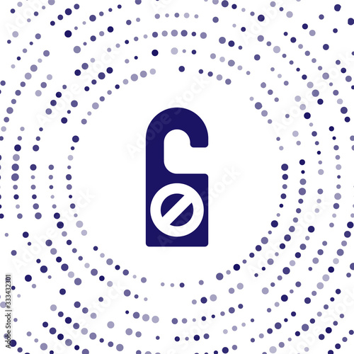 Blue Please do not disturb icon isolated on white background. Hotel Door Hanger Tags. Abstract circle random dots. Vector Illustration