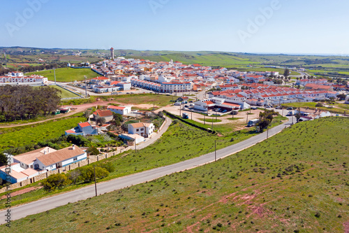 Aerial from the village Vila de Bispo in the Algarve Portugal