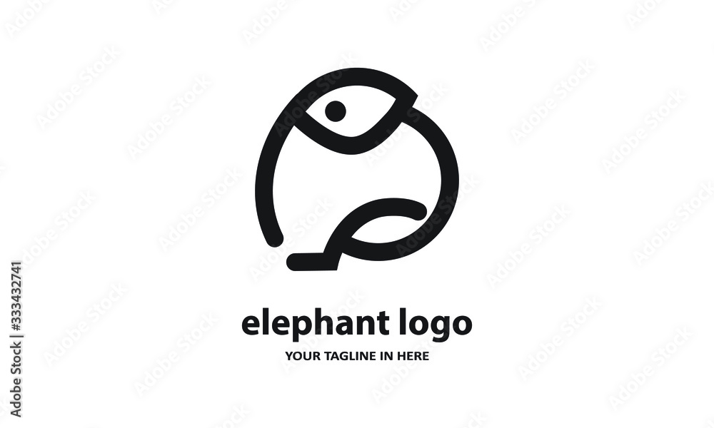 The concept of modern Simple elephant logo design is easy to remember The concept of modern Simple elephant logo design is easy to remember