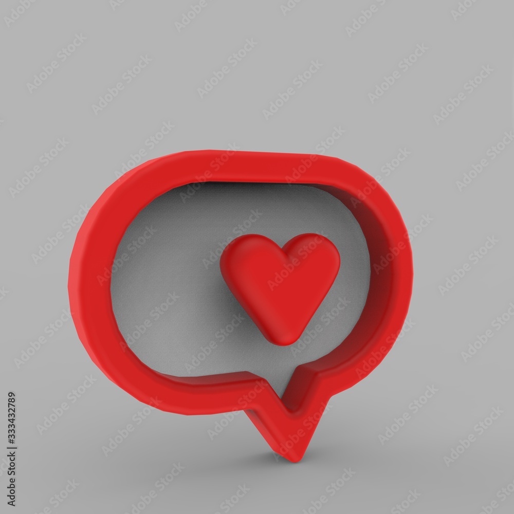 3d social media notification love like heart icon in red rounded square pin with shadow and reflection 3D rendering 3d social media notification love like heart icon in red rounded square pin with shadow and reflection 3D rendering