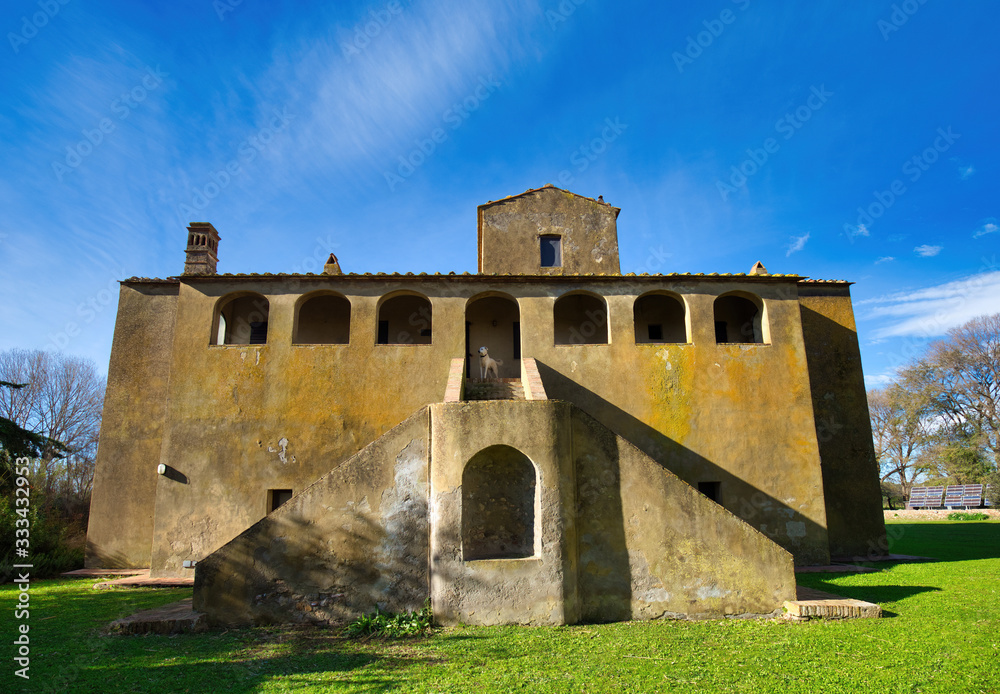 Tuscan farmhouse in the countryside of Orbetello Tuscany Italy