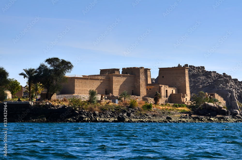  Religious places are located on an island in Egypt.