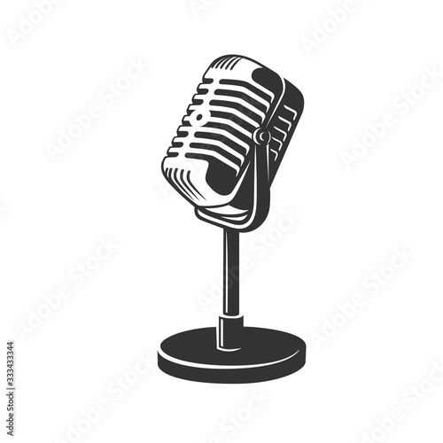 Retro microphone. Vector illustration.