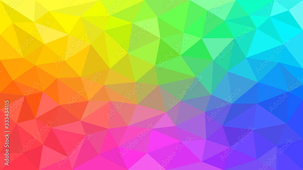 Obraz premium Multicolor rainbow low poly background. Abstract random vector background from triangles. Polygonal design 