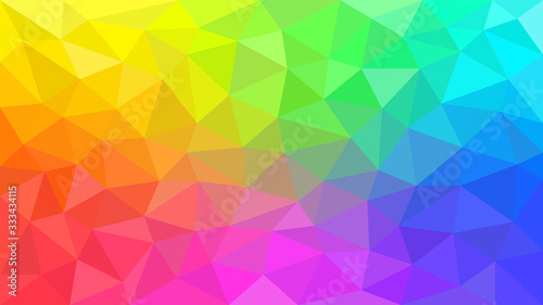 Multicolor rainbow low poly background. Abstract random vector background from triangles. Polygonal design	