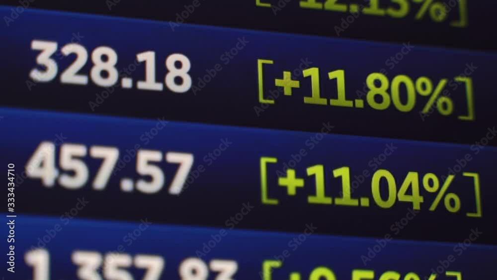 4k Digital screen with updating stats, number of sales, percentage, growth, decline. Abstract financial background, economic report, forecast. 4k Digital screen with updating stats, number of sales, percentage, growth, decline. Abstract financial background, economic report, forecast.