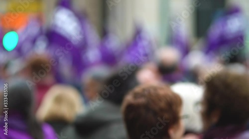 Wallpaper Mural Blurred crowd of protester marching on the street. Torontodigital.ca
