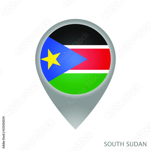 Free Download Map pointer with flag of South Sudan. Colorful pointer icon for map. Vector Illustration. - GFXLoad