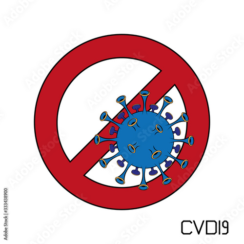 Coronavirus covid-19,  stop blue korona Illustration vector