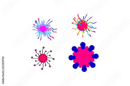 Corona Virus Icon Vector Logo Template Illustration Design.