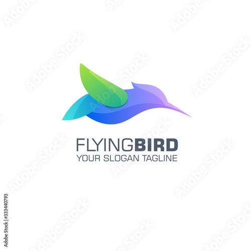 Colorful Bird Logo Design. Origami Flying Bird Logo Design for a Business Company.