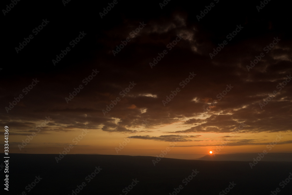 Sunrise over yorkshire dales valley near Arncliffe, Littondale, north yorkshire