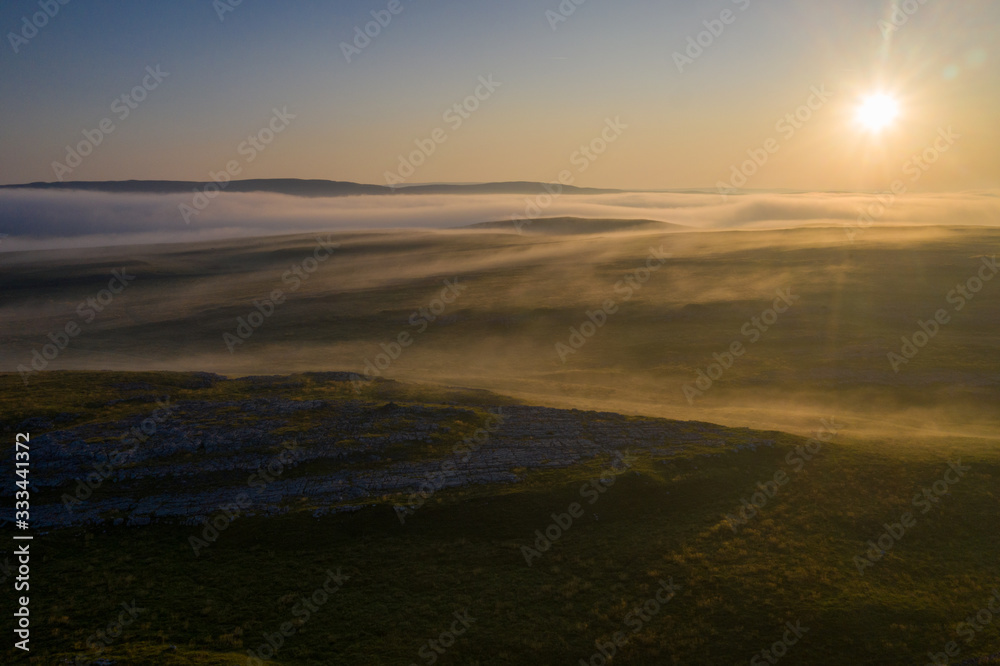 Sunrise above Gordale Scar, Malham, in the Yorkshire Dales National Park